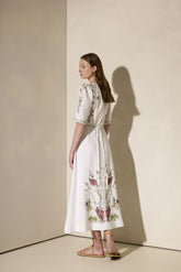 Vestido Longo Wild Flowers With Puff Sleeves - Anciente Kallos